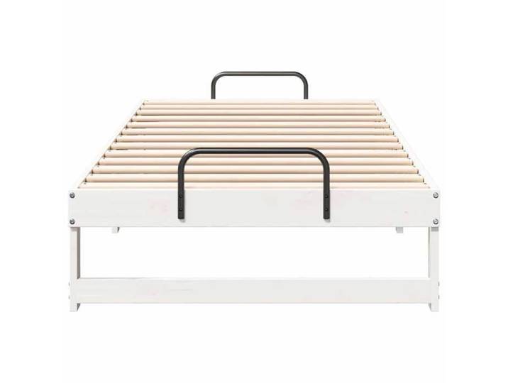 BURKE* Lit simple 90x200cm moderne Structure de lit Blanc Pin massif- LL1511