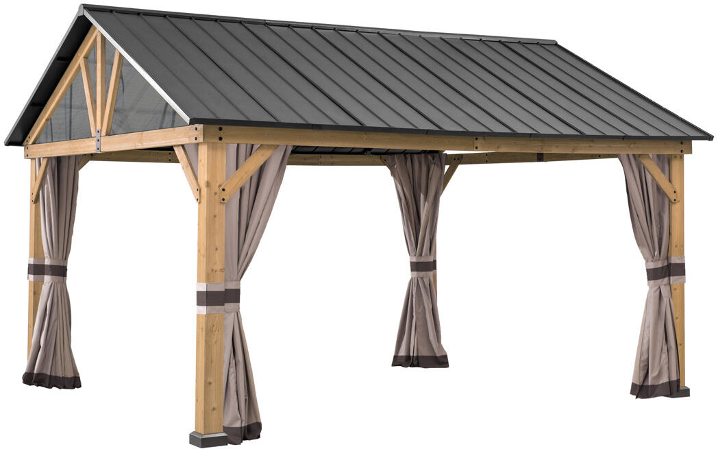 Curtain for Sunjoy cedar wood gazebos 86.61cm H x 148.82cm W x 148.82cm D
