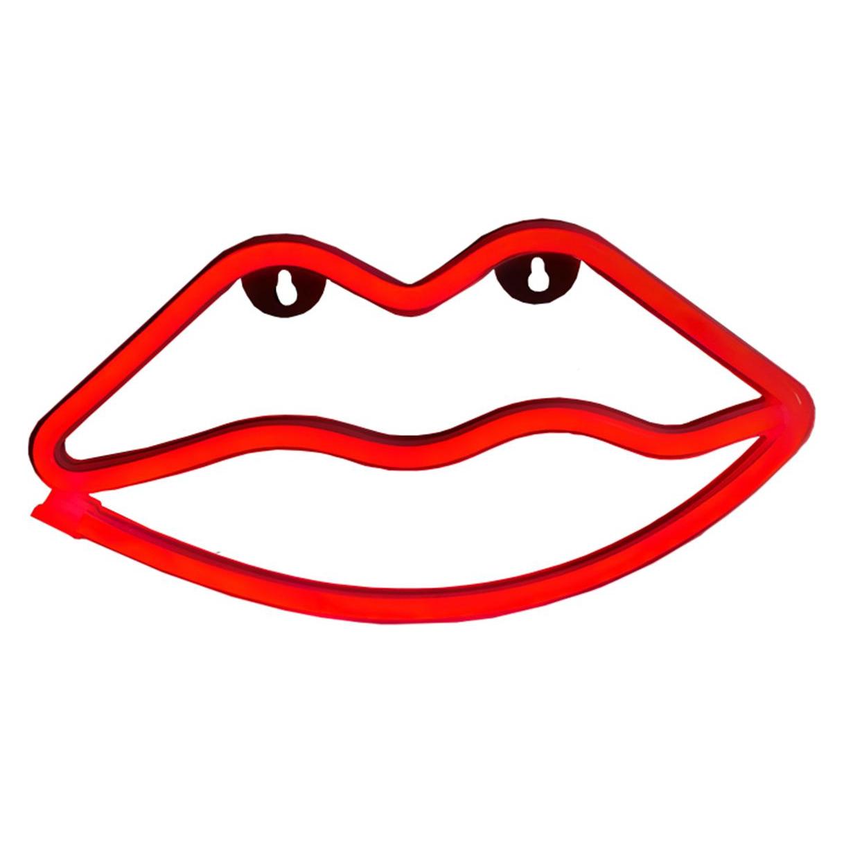 Forever Light Neon LED Licht LIPS rot Fledermaus + USB FLNEO8 (Rot) (DNLLIPSFORE)