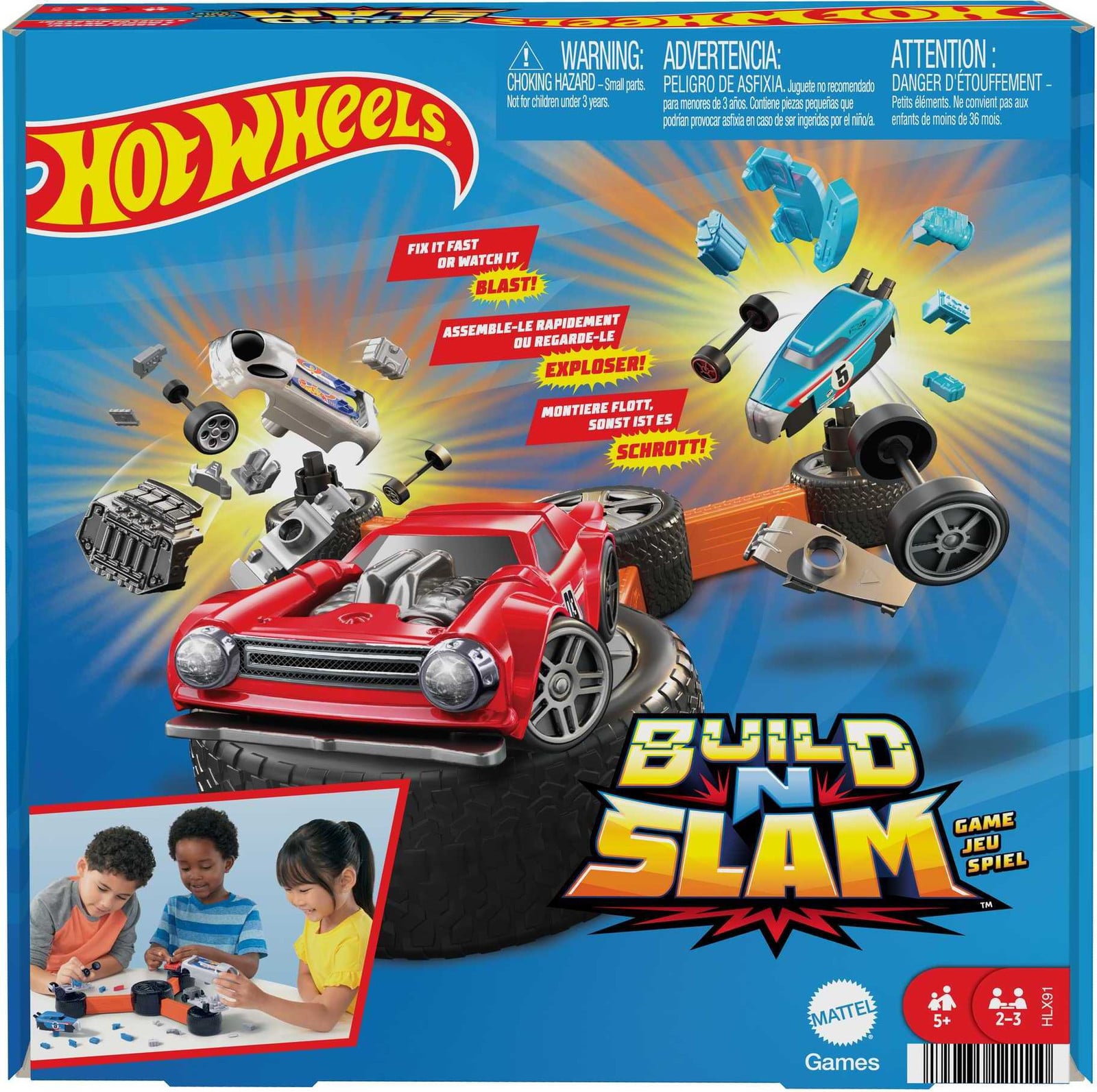 Mattel Hot Wheels Build N Slam Spel met Rip Rod, Night Shifter en Deora II