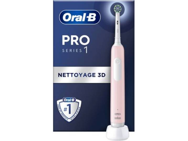 Oral-B - Brosse À Dents Électrique Pro 1 Rose Cross Action