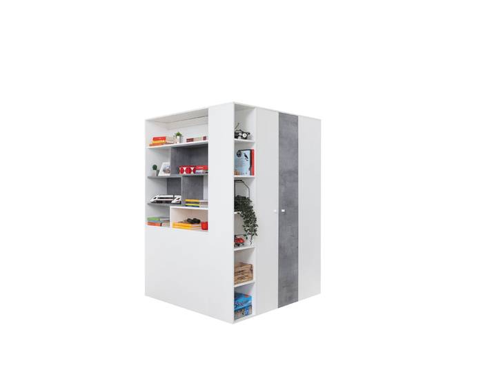 Kleiderschrank – SIGMA System 01 – Weiß / Grau