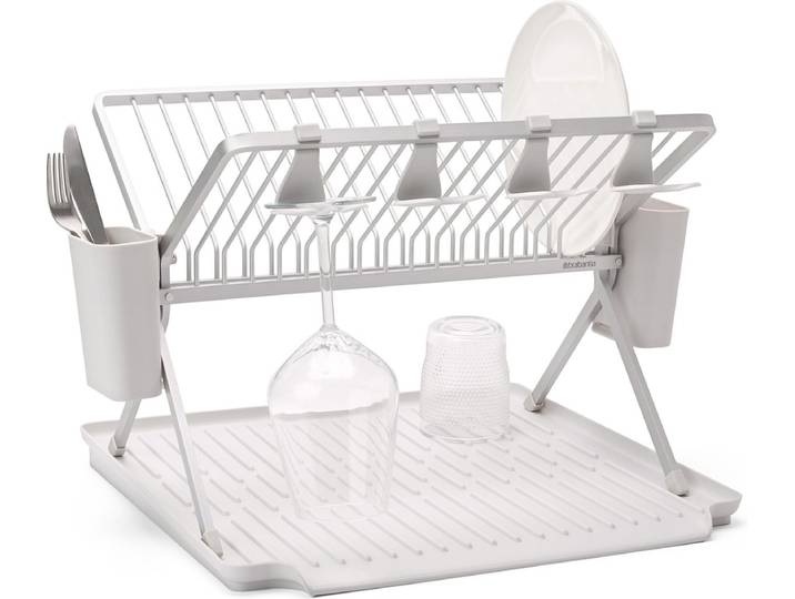 Brabantia SinkSide Afdruiprek - Inklapbaar - met Bestekhouder - Light Grey