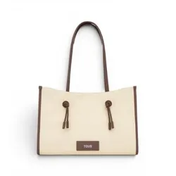 TOUS für Damen. 2002439901 JCQ beige Sommerurlaub XL Shopper Tasche beige (OSFA), Lässig, Stoff