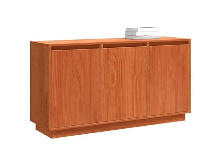 KTHLBRH Anrichte Eiche braun 111 x 34 x 60 cm Kiefer massiv 3 Drahttüren, modernes Design, Montage erforderlich, ideal für Wohnzimmer