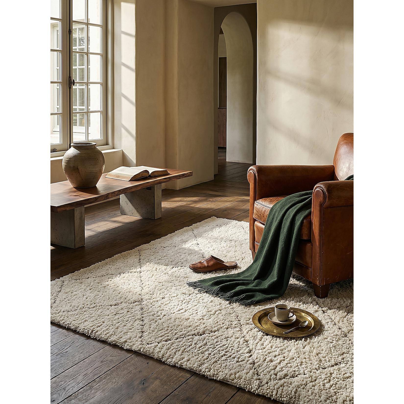 Shaggy-Teppich Pflegeleicht Creme 200x290 cm - ATRIO Kadima Design