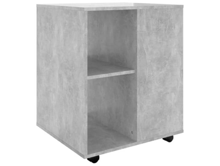 KUPTYERFG Rollschrank Betongrau 60x53x72 cm Druckerschrank mit Rollen Flexibler Bürowagen in Betongrau-Optik für das Arbeitszimmer: Bietet stabile Ablagefläche für Drucker und Zubehör.