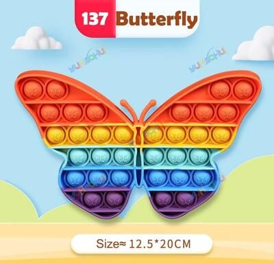 Uplifted Finds Rainbow Pop Bubble Fidget Toy Stress Relief Silicone heart 3