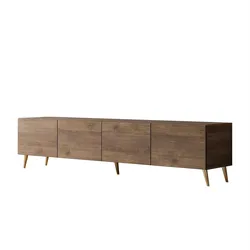 TV-UNIT COLGANTE in Nussbaum, 200 cm, auf hohen Füßen LED