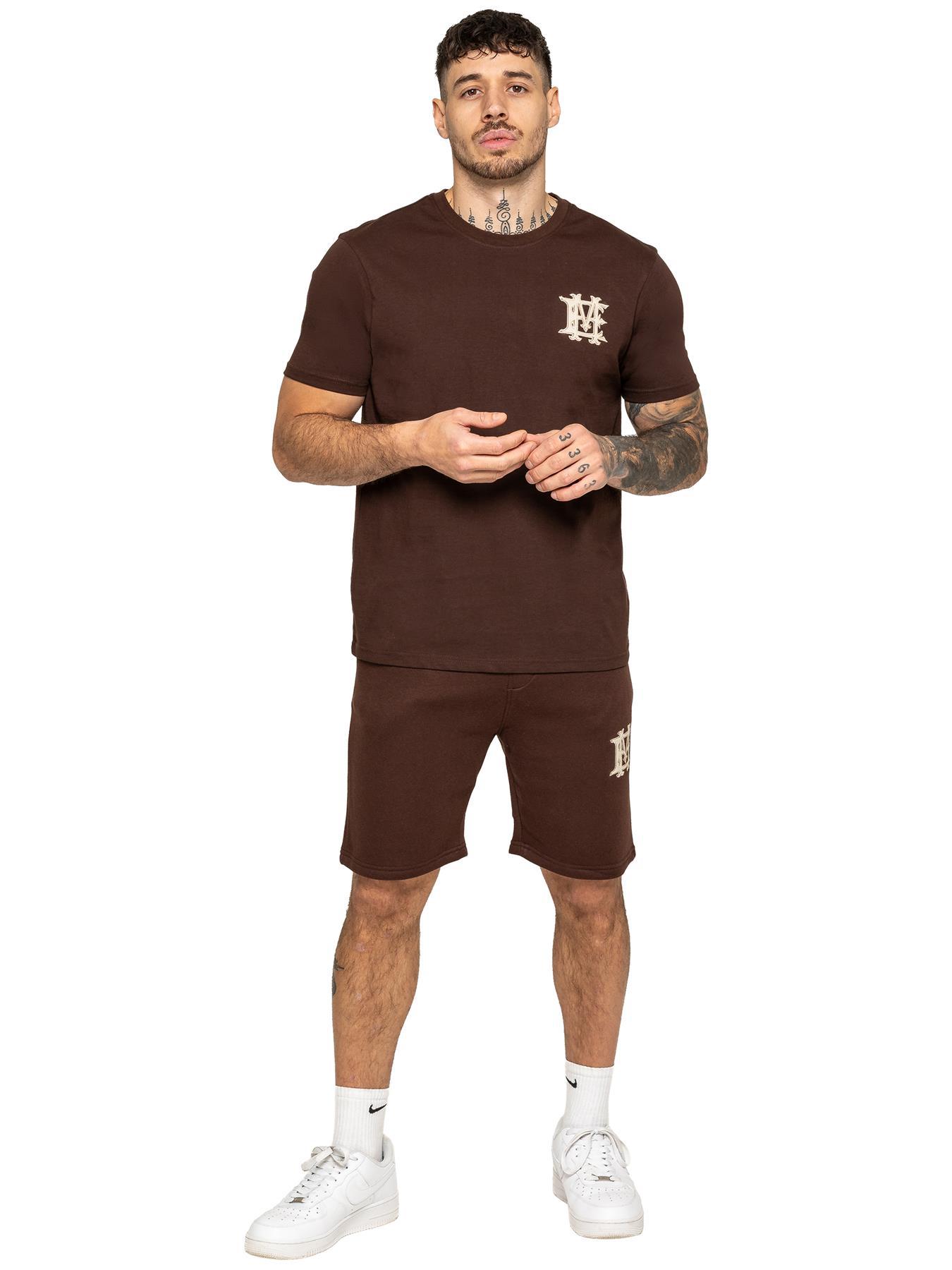 Enzo Milano | Herren Applikation Emblem T-Shirt und Shorts Set