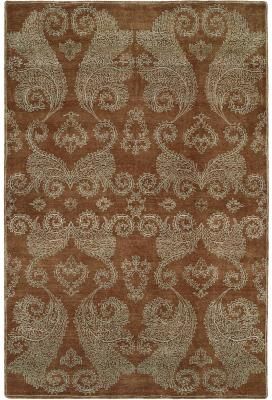 KALATY Nirvana Transitional Hazelnut Brown Wool/Silkette Hand-knotted Area Rug