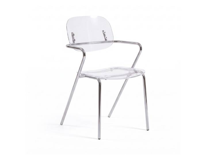 Lot de 2 chaises en polycarbonate transparent et métal