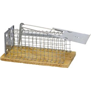 DEUFA Mausefalle Luna Drahtkäfig 005001, Lebendfalle aus Metall und Holz