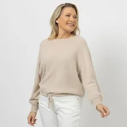 ANNA VON GRIESHEIM Pullover 100% Kaschmir Kordelzug oversize