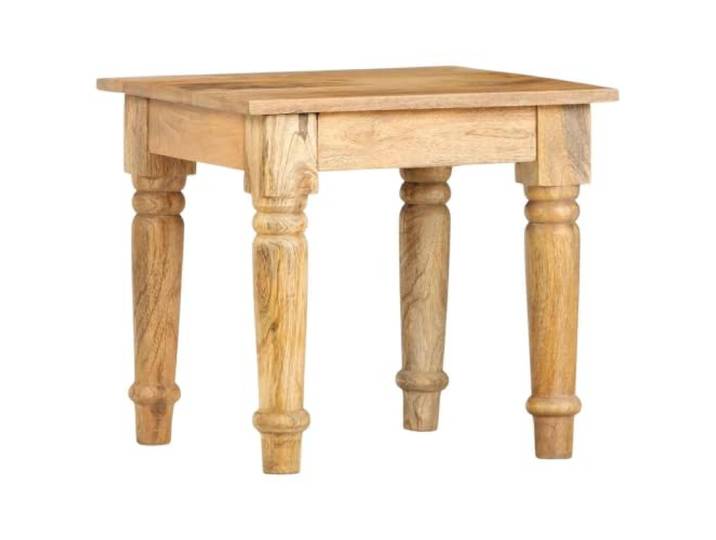 TEKGHUT Beistelltisch 43x43x40 cm Massivholz Mango Massives Mangoholz, natürliche Öloberfläche, runde Beine, vielseitig nutzbar, Unikatcharakter