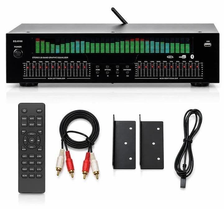Selius 31-bands Digitale Equalizer HiFi met Bluetooth 5.3 en LED-spectrumweergave
