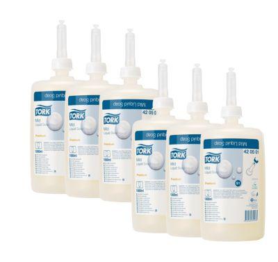 Tork® Premium Flüssigseife 420501, Allzweckseife, feuchtigkeitsspendend, schonend zur Haut, 6 Flaschen á 1000 ml