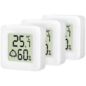 LogiLink Thermo-Hygrometer SC0119, digital, von 0 bis 65°C, innen, 3 Stück