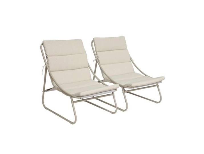 sweeek - Fauteuil relax acier (lot de 2) EDENA