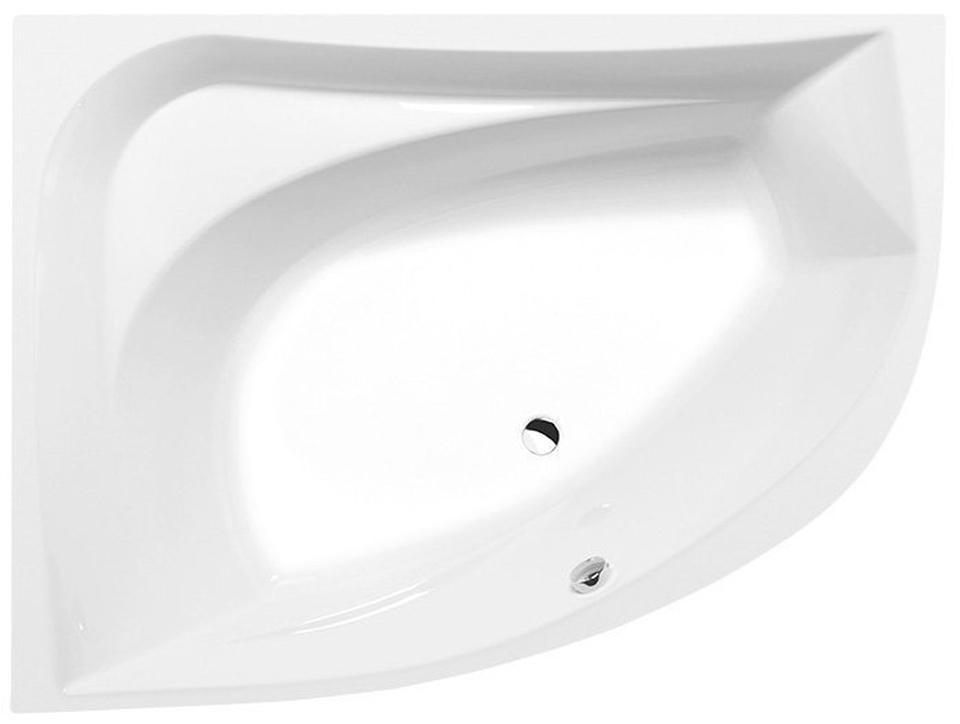 Polysan TANYA L asymmetrische Badewanne mit Rahmengestell 160x120x49cm, weiß