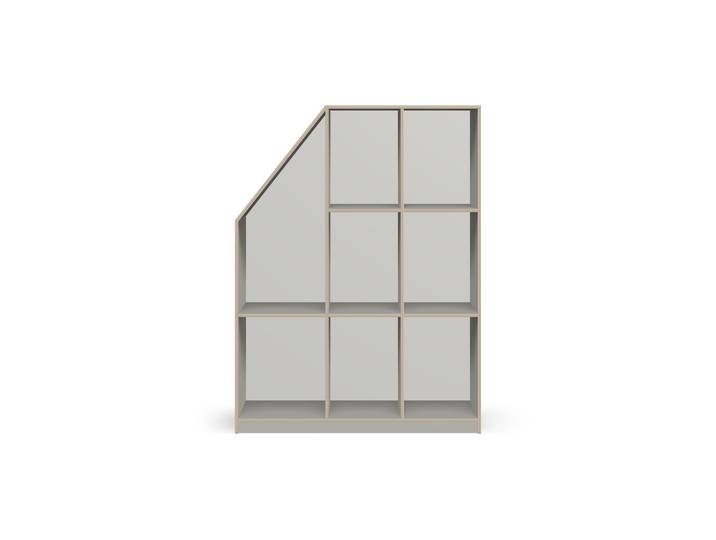 Grauer Dachschrägenschrank Premium Dekore Grau Multiplex Kante