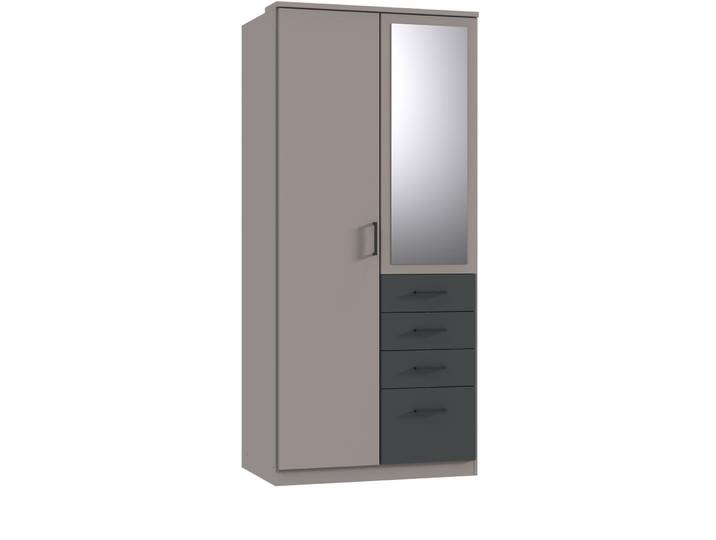 Kleiderschrank Coty graphit Holzwerkstoff B 90 cm