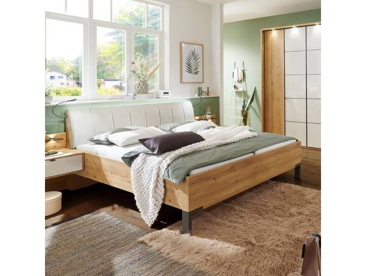 Bett Nuvira Komfort Eiche Dekor 160x210cm modern, höhenverstellbar
