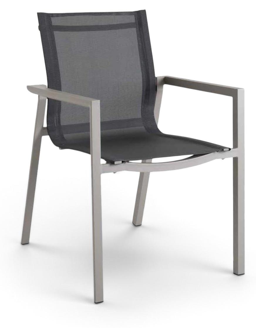Stapelbarer Gartenstuhl Delia | Khaki | Textilene | Brafab | 2er Set