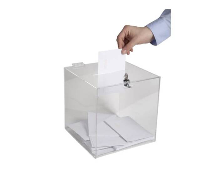EXACOMPTA Urne électorale transparente avec fermeture à clé - 25X25 cm - Cristal