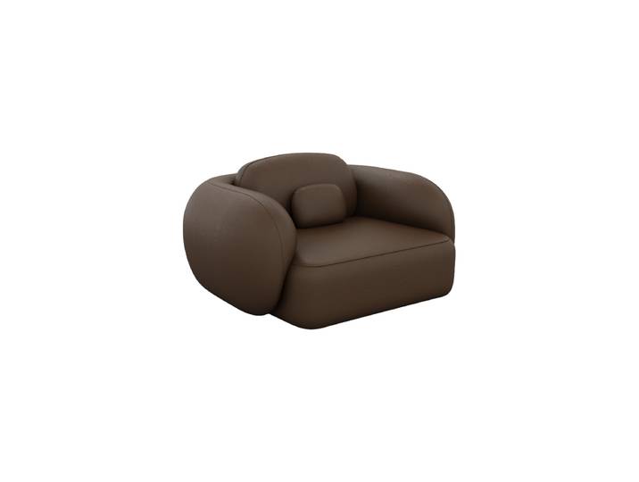 Design Echtleder Loungesessel „Avella“ Echtleder Dark Brown BLOOMINGLOFT Collection