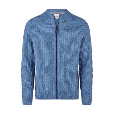 Trachtenstrickjacke SPIETH & WENSKY "Hagen", Herren, Gr. S, blau, Obermaterial: 50% Wolle WO. 50% Polyamid PA., meliert, regular fit, ohne Ausschnitt, Strickjacken, in Melierte Optik