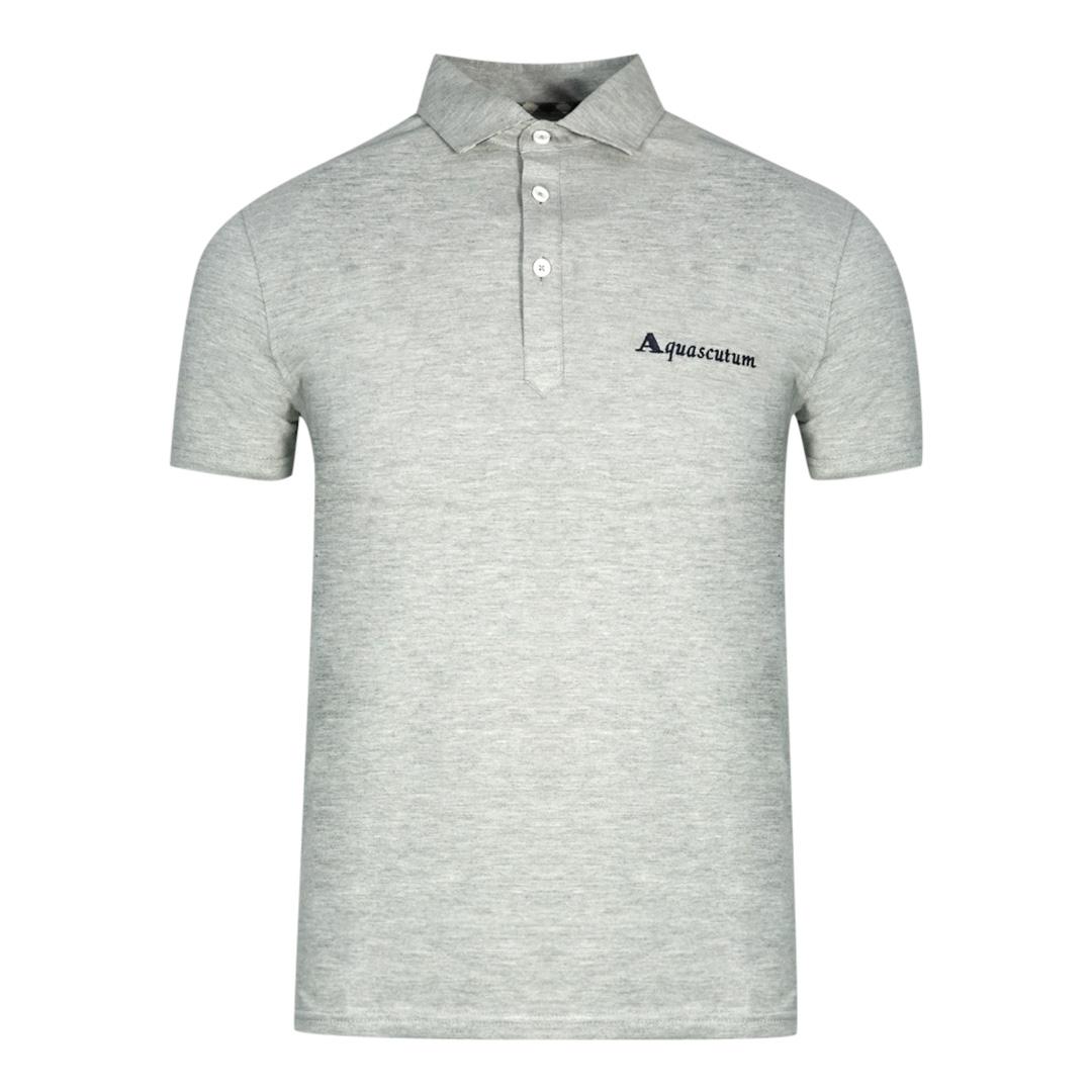 Aquascutum Unterschrift Logo Grau Polohemd