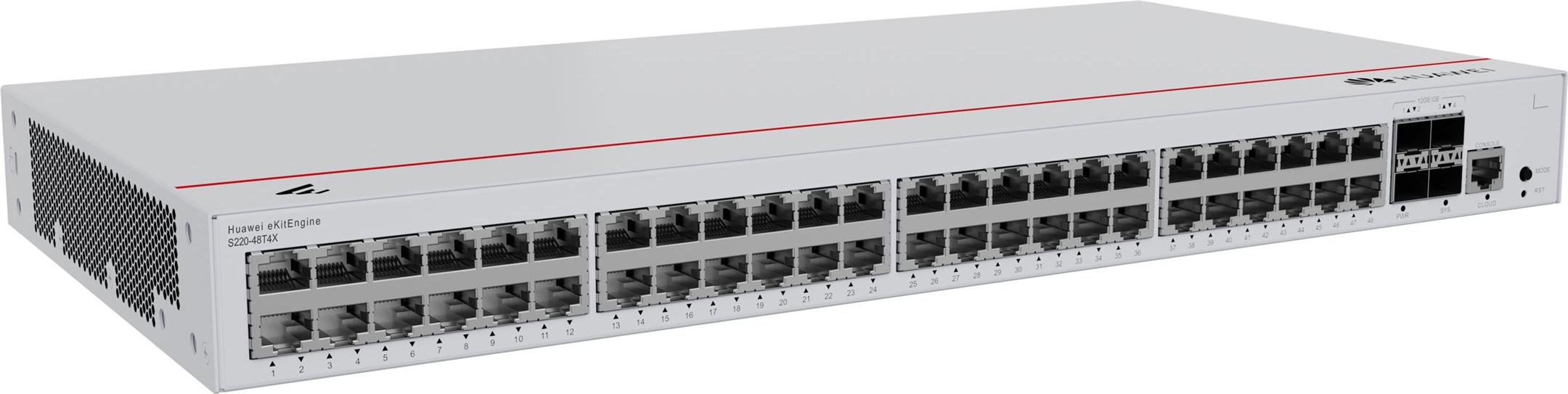 HUAWEI eKit S220 Series S220-48T4X, Managed, L2, Gigabit Ethernet (10/100/1000), Rack-Einbau, 1U