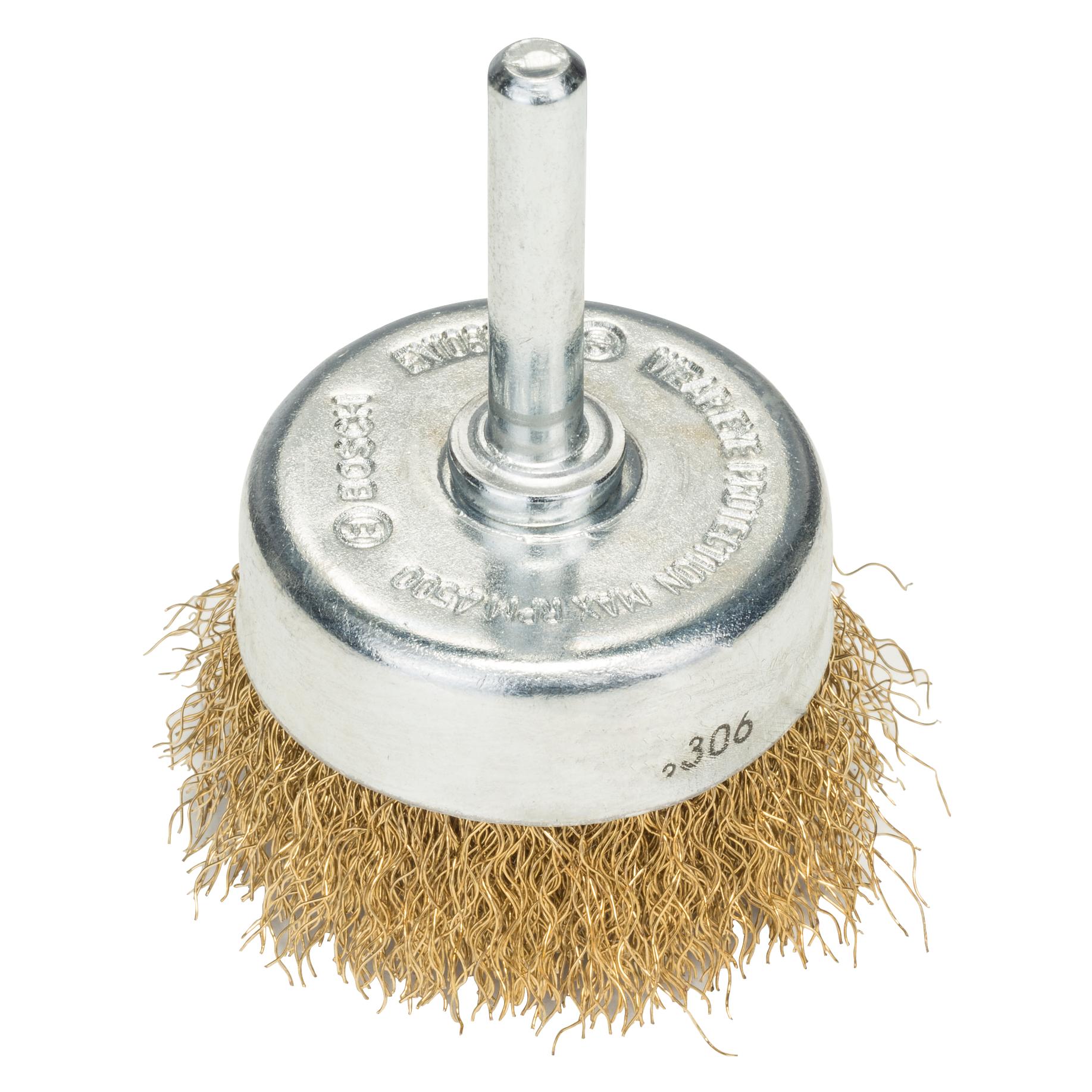 Bosch Zubehör Topfbürste für Bohrmaschinen - Gewellter Draht, vermessingt, 50 mm (2609256516)