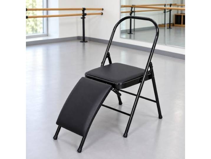 Leichtrit Rückenfreier Yoga-Stuhl, Zusammenklappbarer Yoga-Stuhl aus Metall Stabil, Tragbar, Metallkonstruktion, Für Zuhause, Fitnessstudio