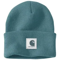Carhartt Beanie Watch Cap 106920 Gummilabel Rippstrick Harbor Teal