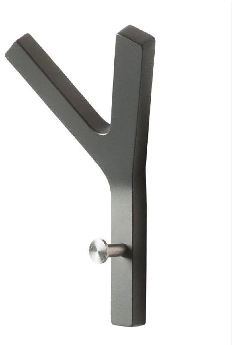 Hoigaard Y-Haak Antraciet – Scandinavische design kapstokhaak van gelakt hout (36 cm)