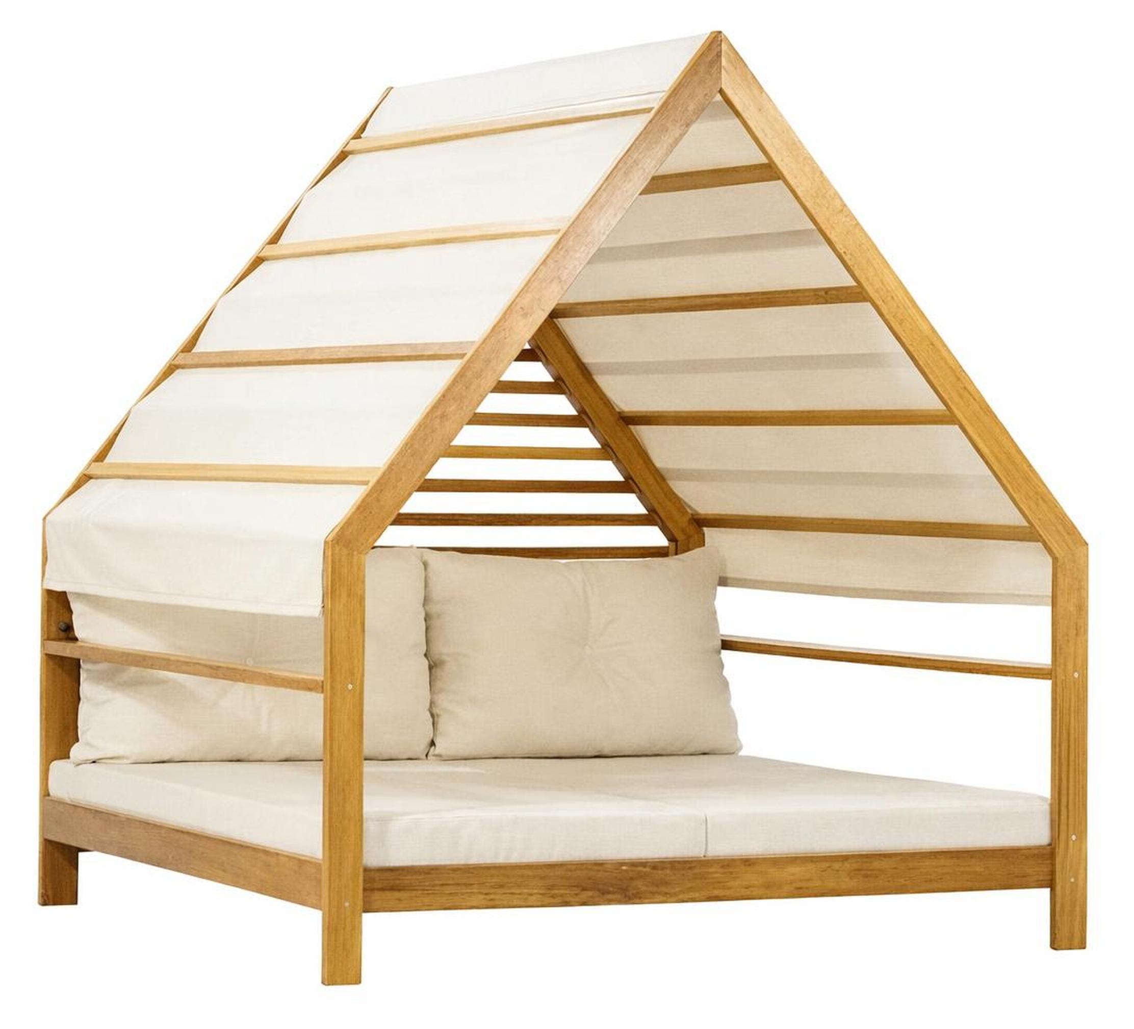 Gartenliege Moderner Stil Weiß Holzrahmen Weich Bequem Entspannend0