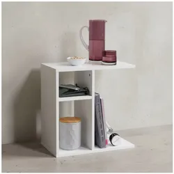 KADIMA DESIGN Beistelltisch ITTER Holz: Ablagefächer, 50x50x30 cm, kratzfest & wasserabweisend
