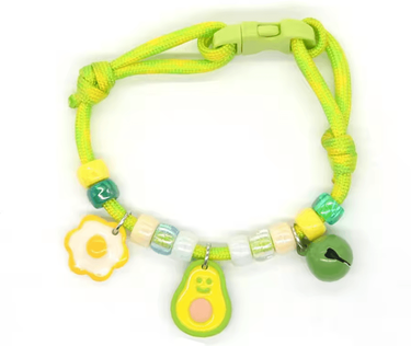 Inspire Curations Colorful Braided Pet Necklace Collar With Bell Charm d