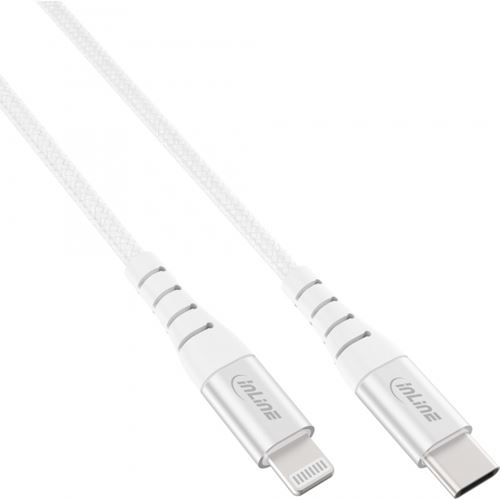 InLine USB-C - Lightning Kabel, für iPad, iPhone, iPod, silber/Alu, 2m MFi-zertifiziert