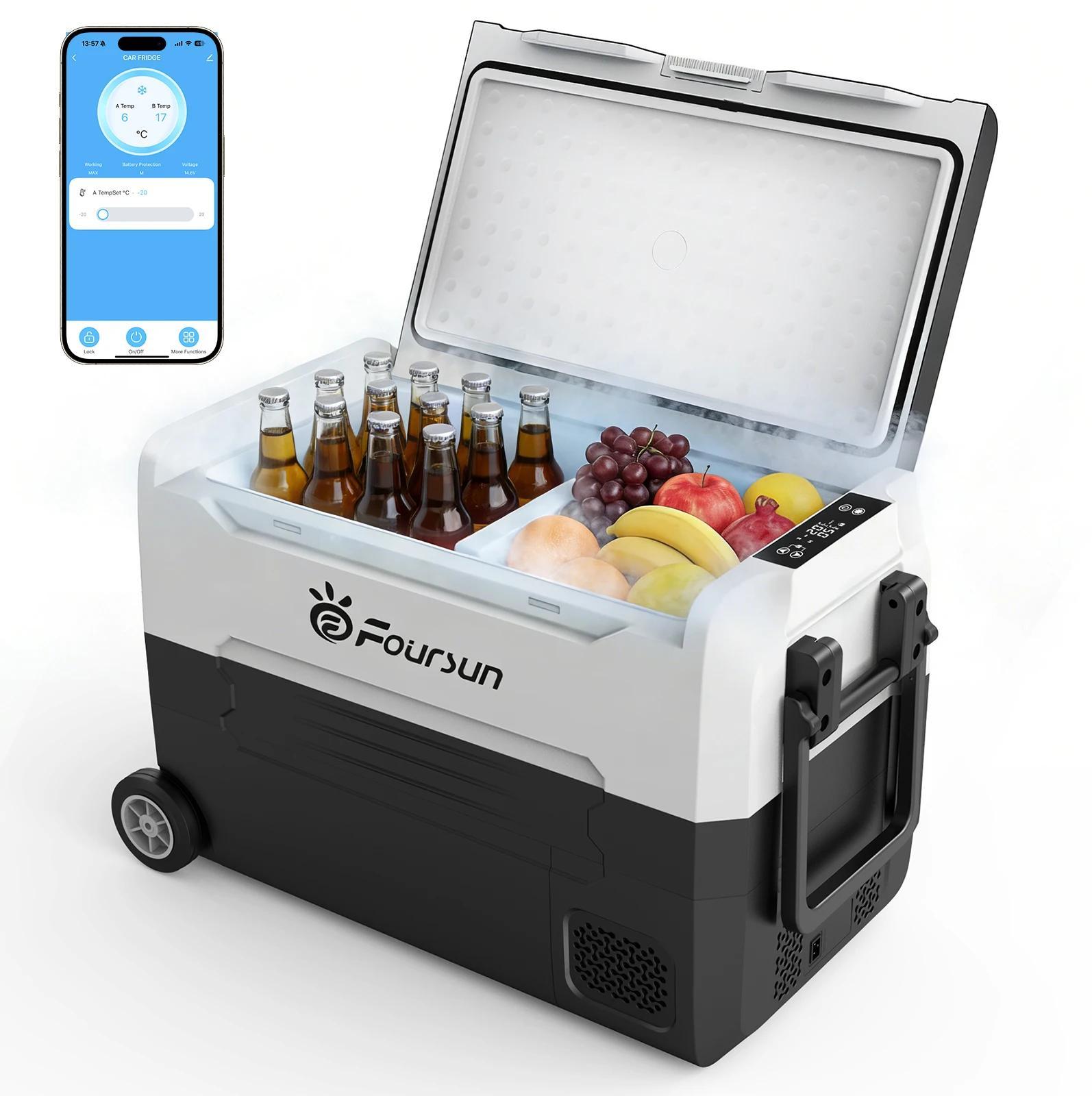 Auto Kühlbox & Gefrierbox - FS-C45 Kompressor-Kühlbox - 45 L Volumen - Bluetooth-App-Steuerung - Temperatur 20°C bis +20°C - 12 V DC - Tragbar - Weiß
