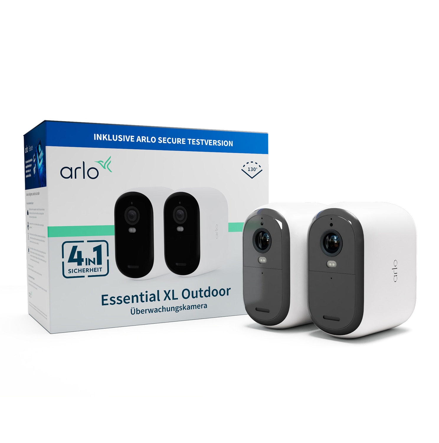 Arlo Essential XL HD Outdoor Kamera außen - 2er Set weiß VMC2252-100EUS