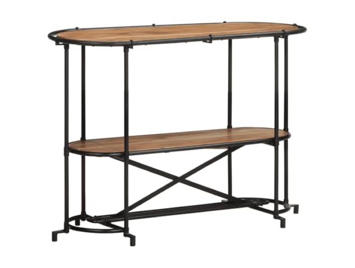Kaorsrow Konsolentisch Akazie Massivholz 110x42x76 cm Metallgestell Braun Praktischer Ablagetisch fürs Schlafzimmer oder den Korridor mit zwei offenen Ebenen aus Echtholz im eleganten Industrie Look.