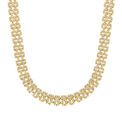 Kette ohne Anhänger TOM TAILOR, gold (gelbgoldfarben), Halsketten, Damen, Edelstahl, L: 45 B: 9mm, B:9mm