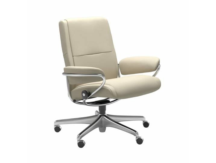 Stressless Paris Sessel Low Back Home Office - Leder Batick Cream Modern, Skandinavisch, Zeitlos