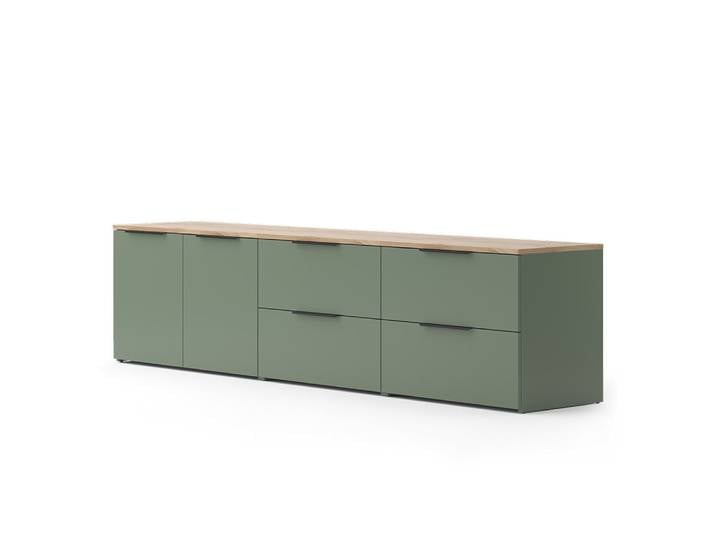Meuble-paroi 3 parties vert 80x50cm