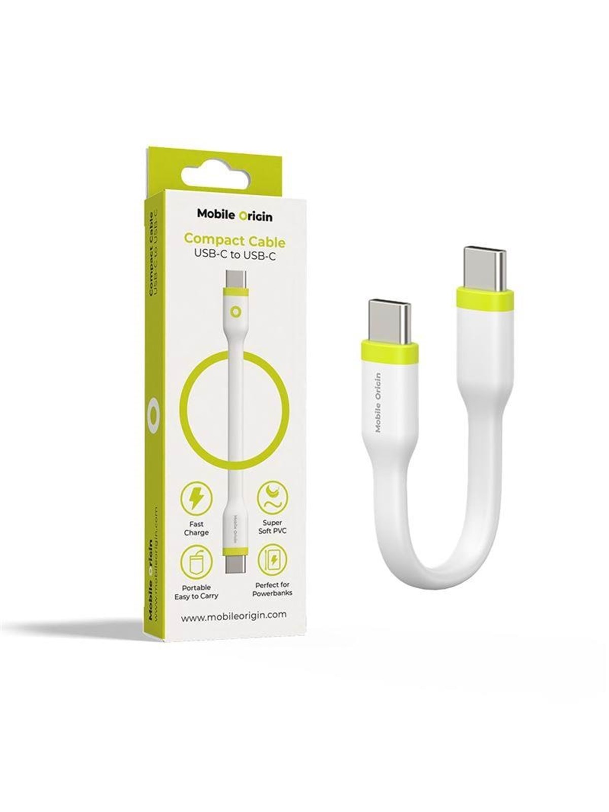 Mobile Origin Compact cable USB-C to USB-C - white