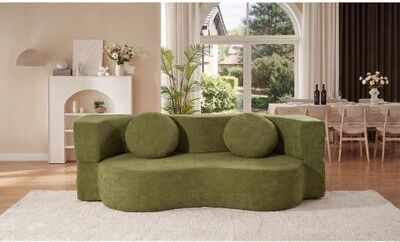 Kodotan sofa 2-in-1 Folding Sofa Bed with Pillow, Twin Sleeper Sofa, Floor & Futon Loveseat Couch, Foam Folding Mattress Sleeper