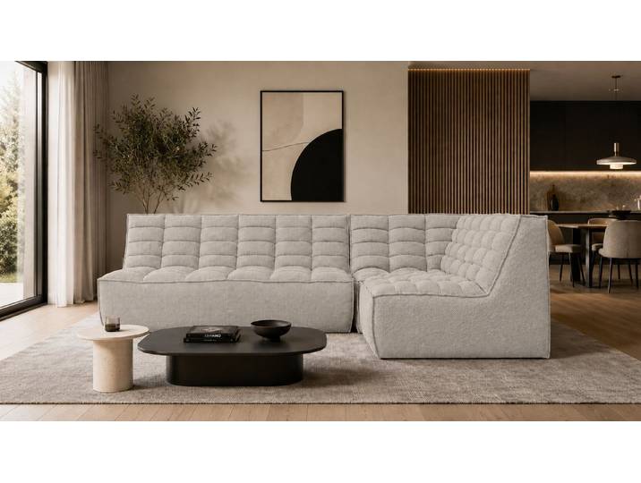 Kaiser Möbel Ecksofa L Mini aus POP-Plüschstoff, LAZY
